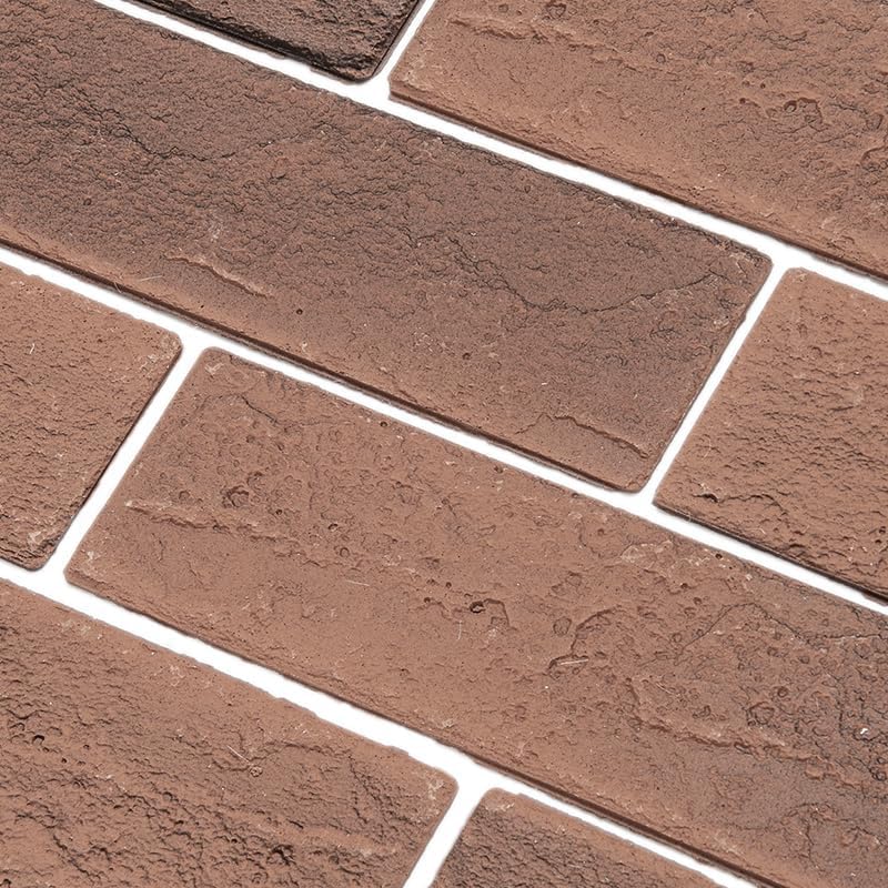 TORURAL Vintage Brown/Red Faux Brick Wall Tiles, 2 Pieces 3D Thin Brick Veneers - Image 1